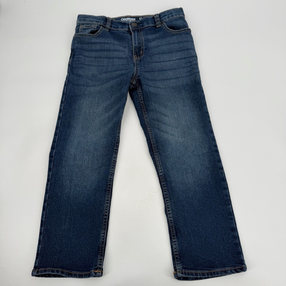 Oshkosh B'gosh Jeans Boys 7H Blue CLASSIC Husky Fit Denim Adjust Waist